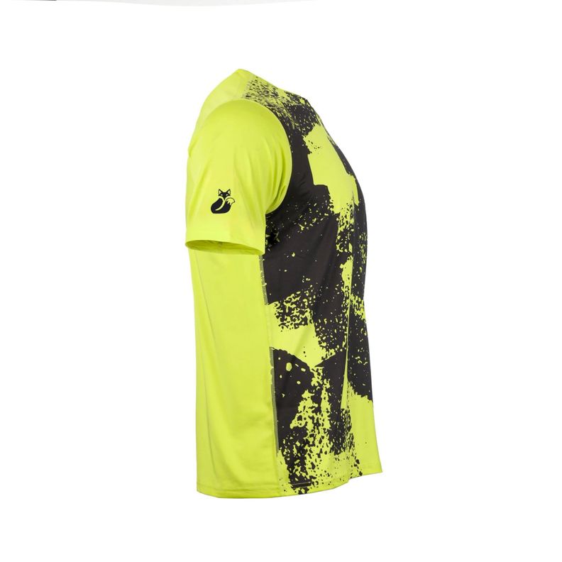 Polera Tilki Print Poly Temel Amarillo Fluor Tenis Padel-1