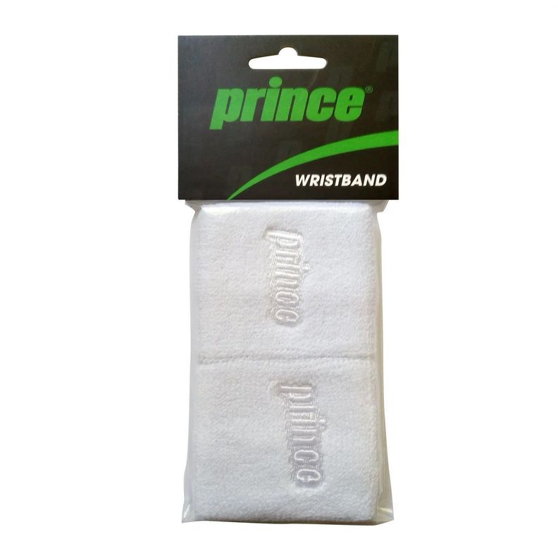 Muñequera Prince Blanca Angosta X2 Tenis Padel-0