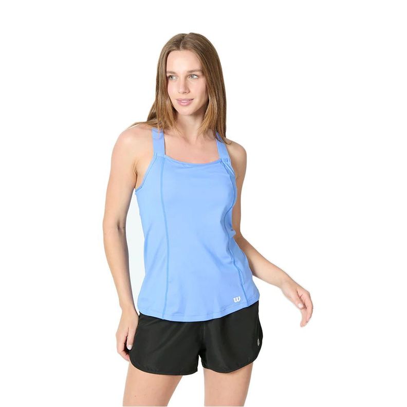 Polera Wilson Mujer Tour Tank Azul Tenis Padel-0