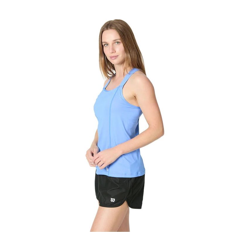 Polera Wilson Mujer Tour Tank Azul Tenis Padel-1