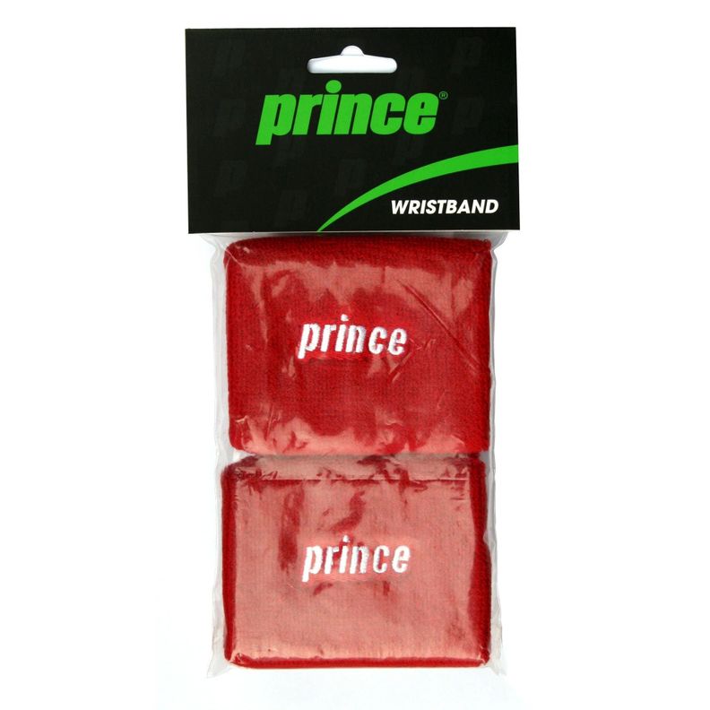 Munequera Prince Logo Roja Blanca X2 Tenis Padel
