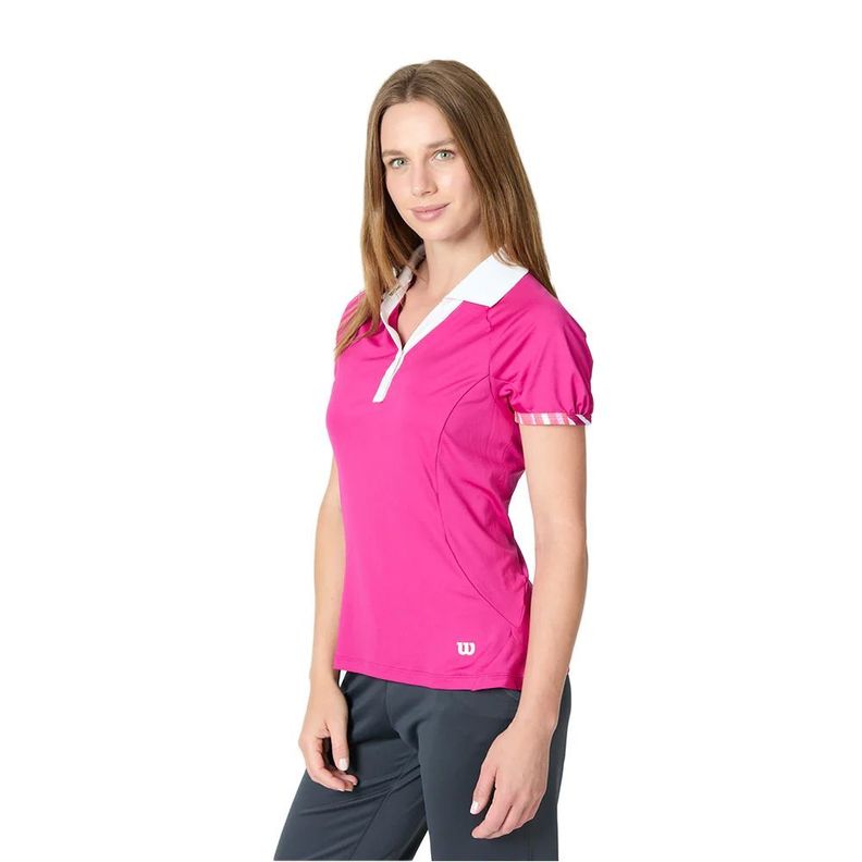 Polera Wilson Mujer Polo Rosada Tenis Padel-2