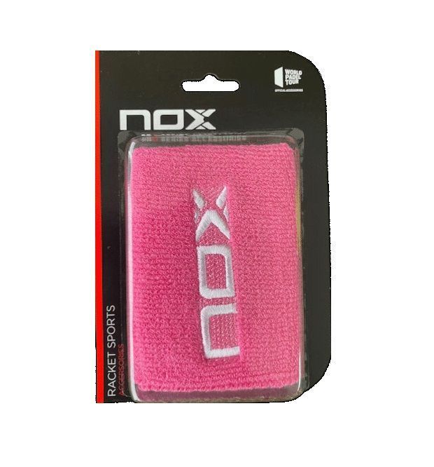 Muñequera Nox Rosa Logo Blanco X2 Tenis/Padel-0
