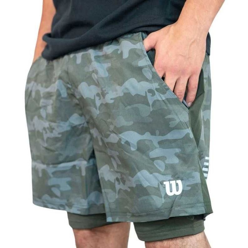 Short Wilson Flex Verde Con Calza Tenis Padel-0