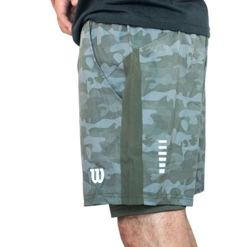 Short Wilson Flex Verde Con Calza Tenis Padel-1