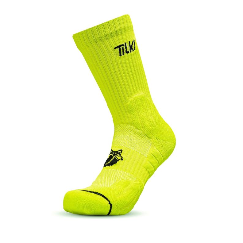 Calcetín Tilki Crew D2 Lehinde Amarillo Fluor Tenis Padel-1