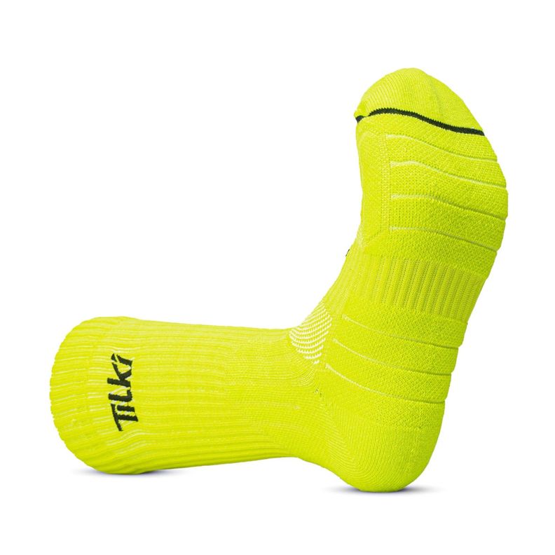 Calcetín Tilki Crew D2 Lehinde Amarillo Fluor Tenis Padel-2
