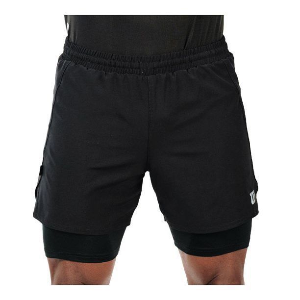 Short Wilson Flex Negro Con Calza Tenis Padel-0