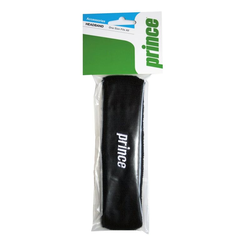 Cintillo Prince Negro Logo Blanco Tenis Padel-0