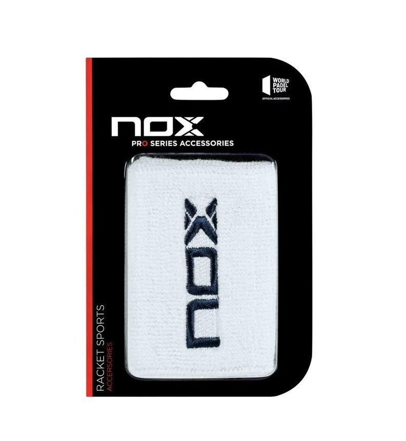 Muñequera Nox Blanca Logo Azul X2 Tenis/Padel-1