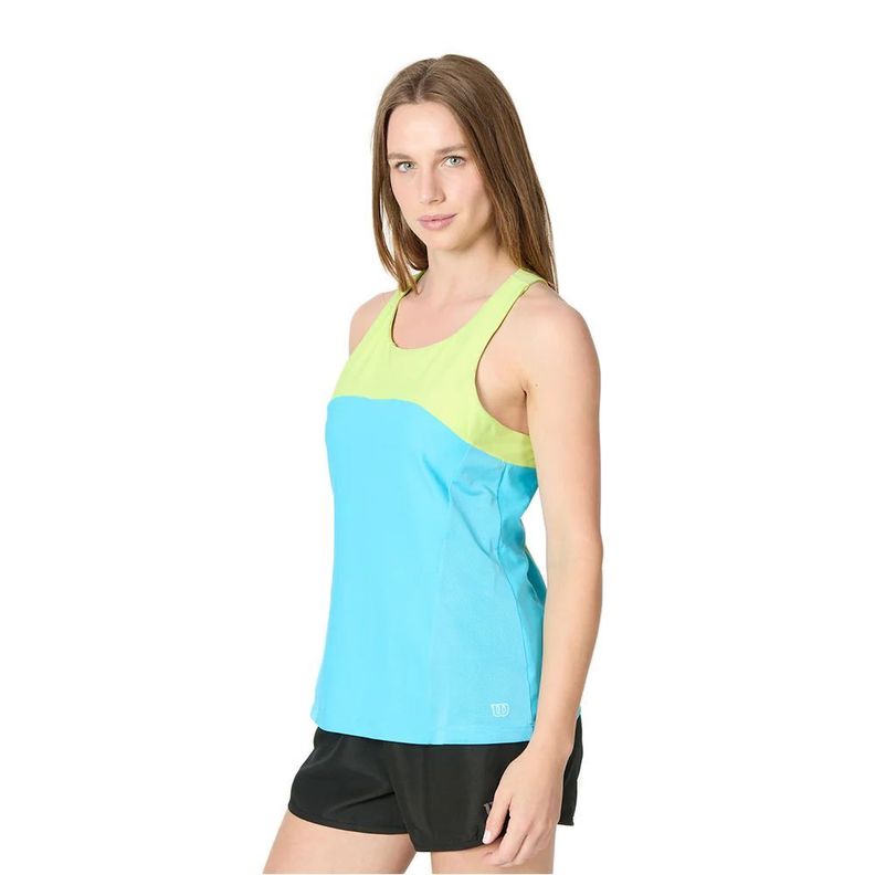 Polera Wilson Mujer Solana Racerback Celeste Tenis Padel-0