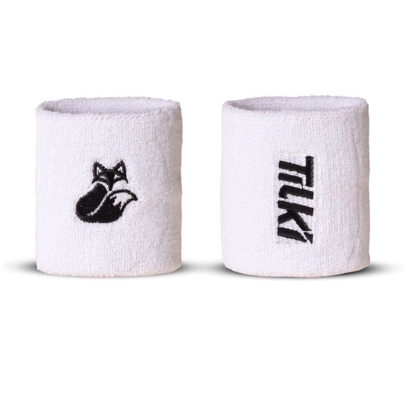 Muñequera Tilki Corta Terry Lehinde Blanca X2 Tenis Padel-0