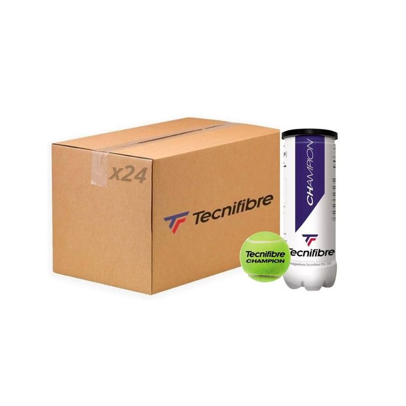 Caja de Pelotas de Tenis Tecnifibre Champion X3 - 24 Tarros-0