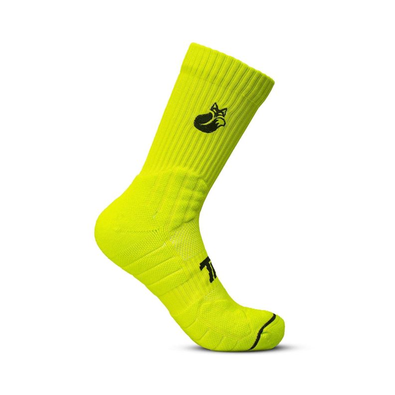 Calcetín Tilki Crew D1 Lehinde Amarillo Fluor Tenis Padel-0