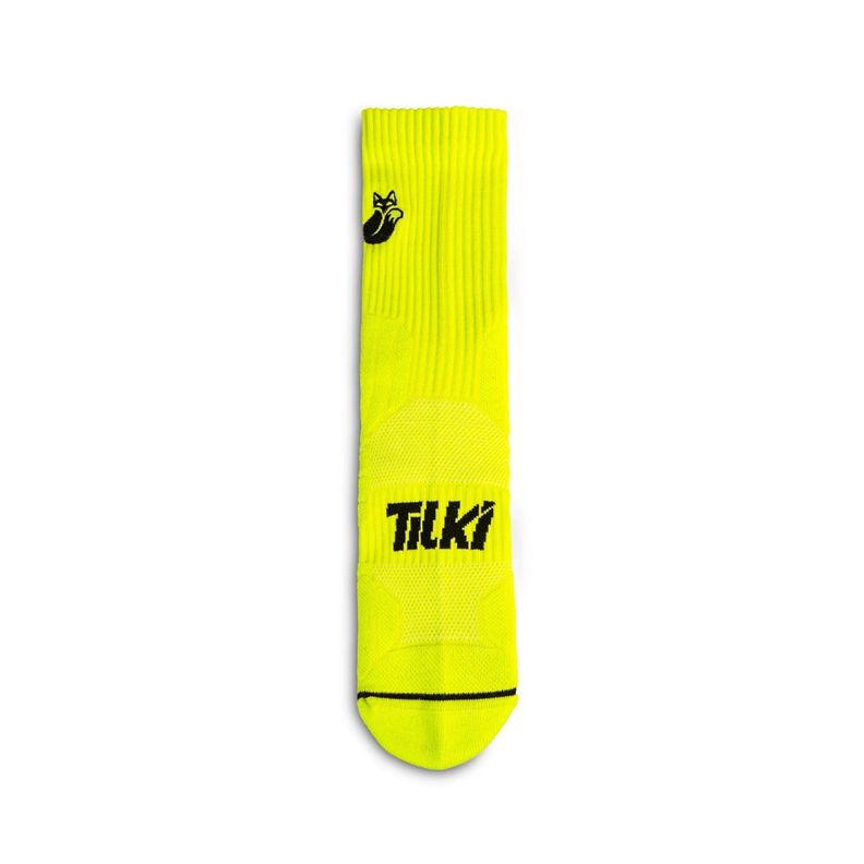 Calcetín Tilki Crew D1 Lehinde Amarillo Fluor Tenis Padel-1