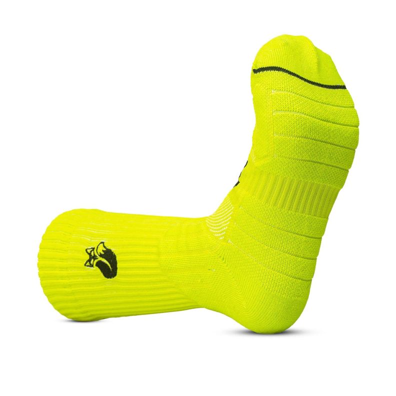 Calcetín Tilki Crew D1 Lehinde Amarillo Fluor Tenis Padel-2