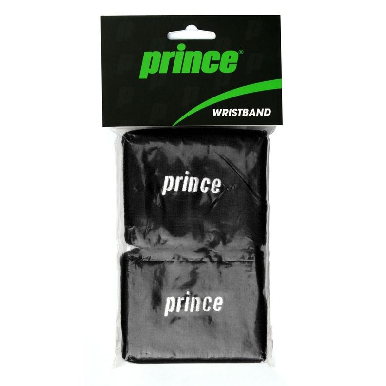 Munequera Prince Logo Negra/Blanca X2