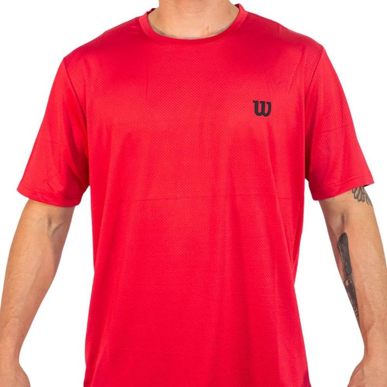 Polera Wilson Mesh Roja Tenis Padel-0