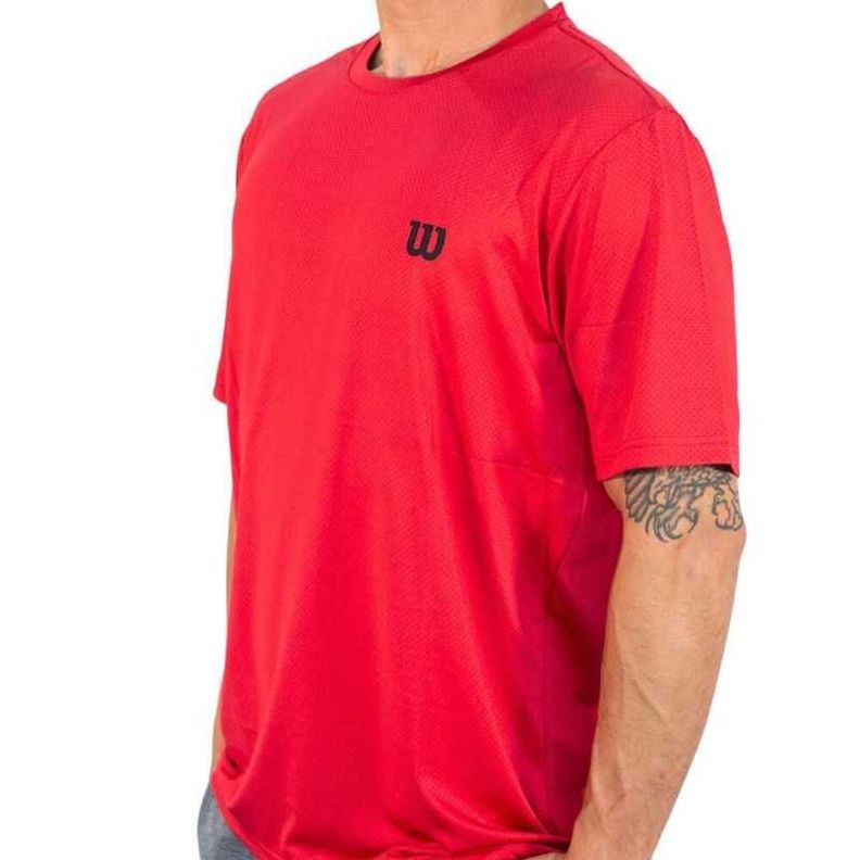 Polera Wilson Mesh Roja Tenis Padel-1
