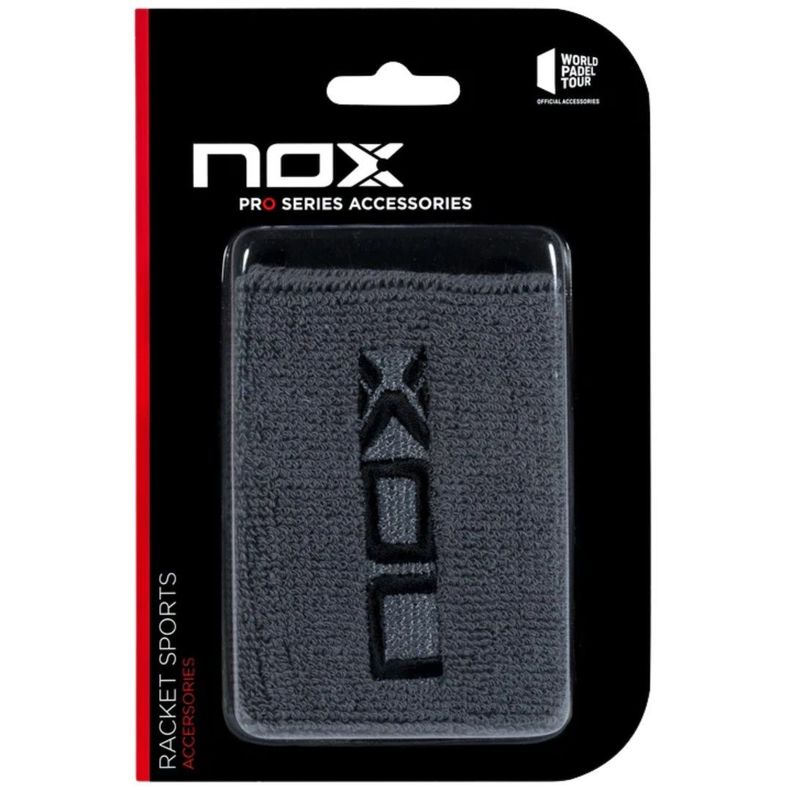 Muñequera Nox Gris Logo Negro X2 Tenis/Padel-0