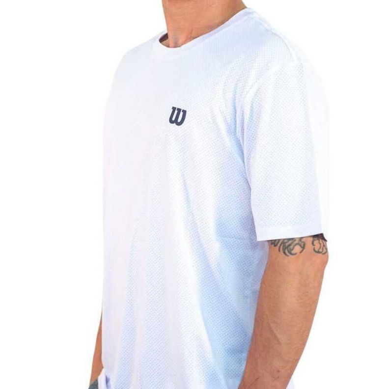 Polera Wilson Mesh Blanca Tenis Padel-1