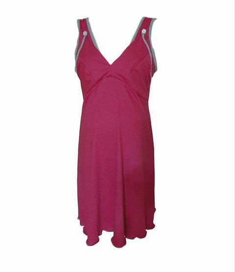 Camisa dormir maternal y Lactancia DMOM, bretel color Fucsia-1