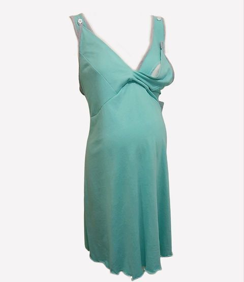 Camisa dormir Maternal y Lactancia DMOM, bretel, Color Menta-0