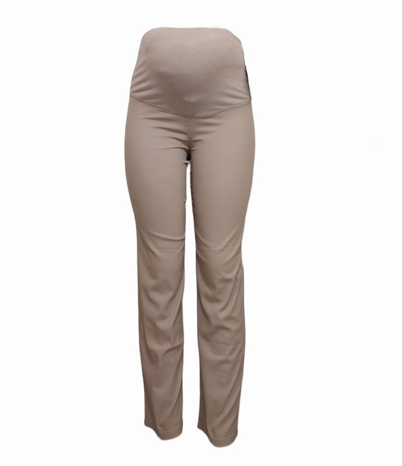 Pantalón Maternal DMOM, Corte Recto, Color Beige-0