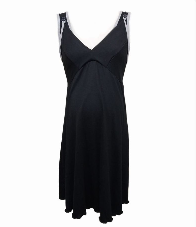 Camisa dormir Maternal y Lactancia DMOM, bretel , color Negro-1