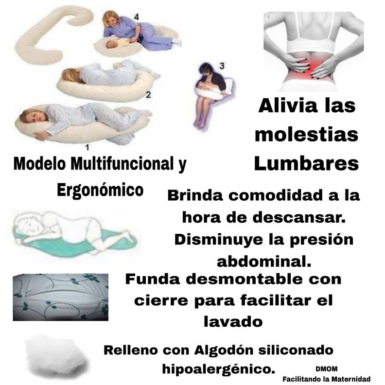 Cojin Maternal DMOM, Color Negro a Rallas-1