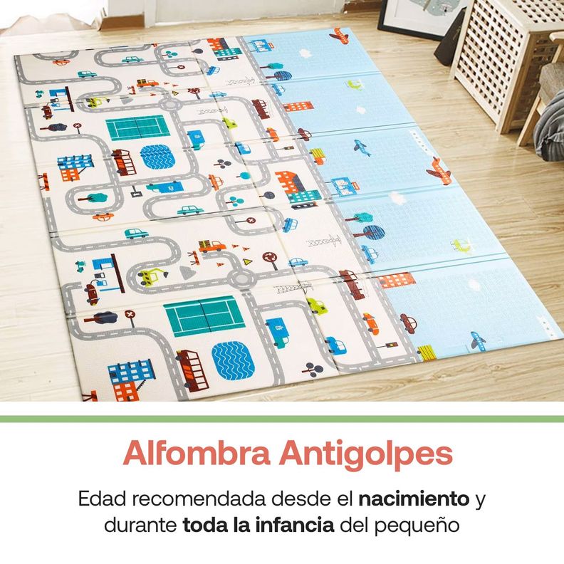 Alfombra Antigolpes Plegable 180X200 Oso y Ciudad Bebesit-2