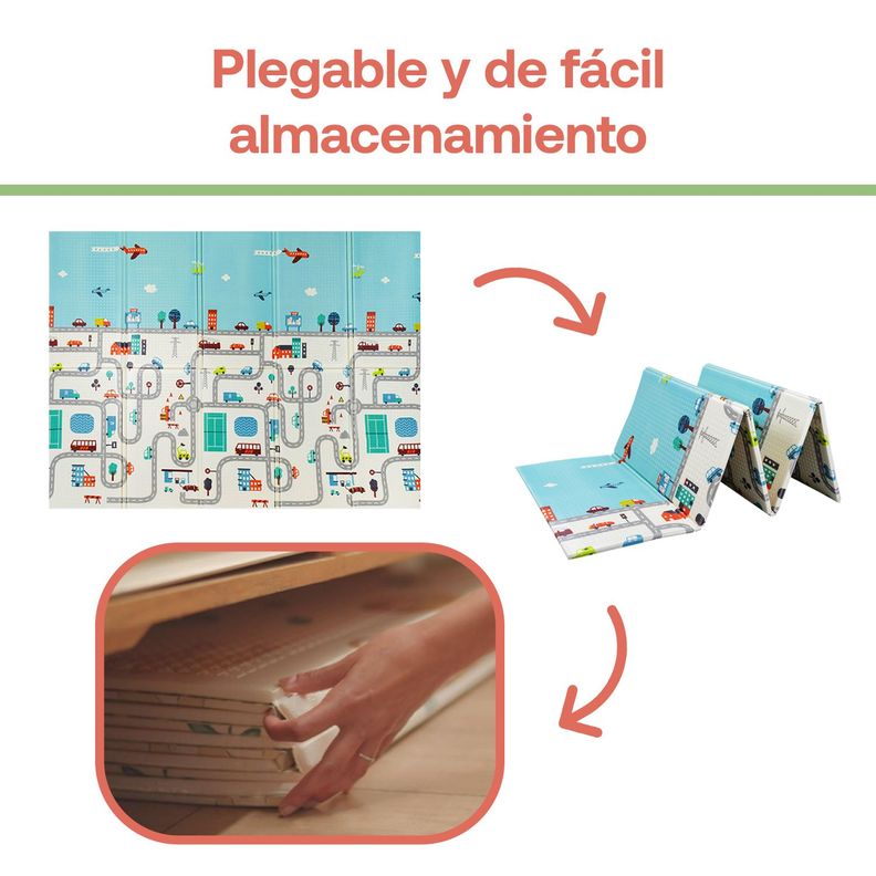 Alfombra Antigolpes Plegable 180X200 Oso y Ciudad Bebesit-4