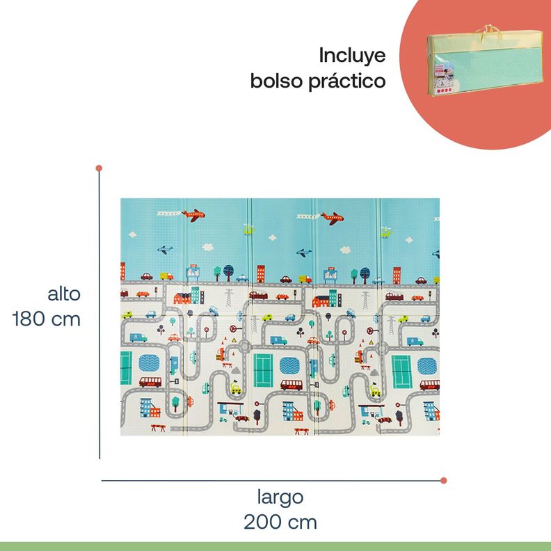 Alfombra Antigolpes Plegable 180X200 Oso y Ciudad Bebesit-7