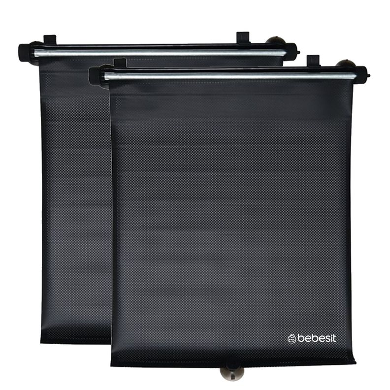 Protector UV x2 sol auto parasol roller Bebe doble universal Negro