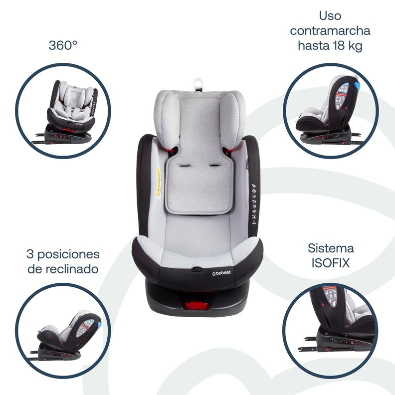 Silla de Auto Saturn Light Grey-4