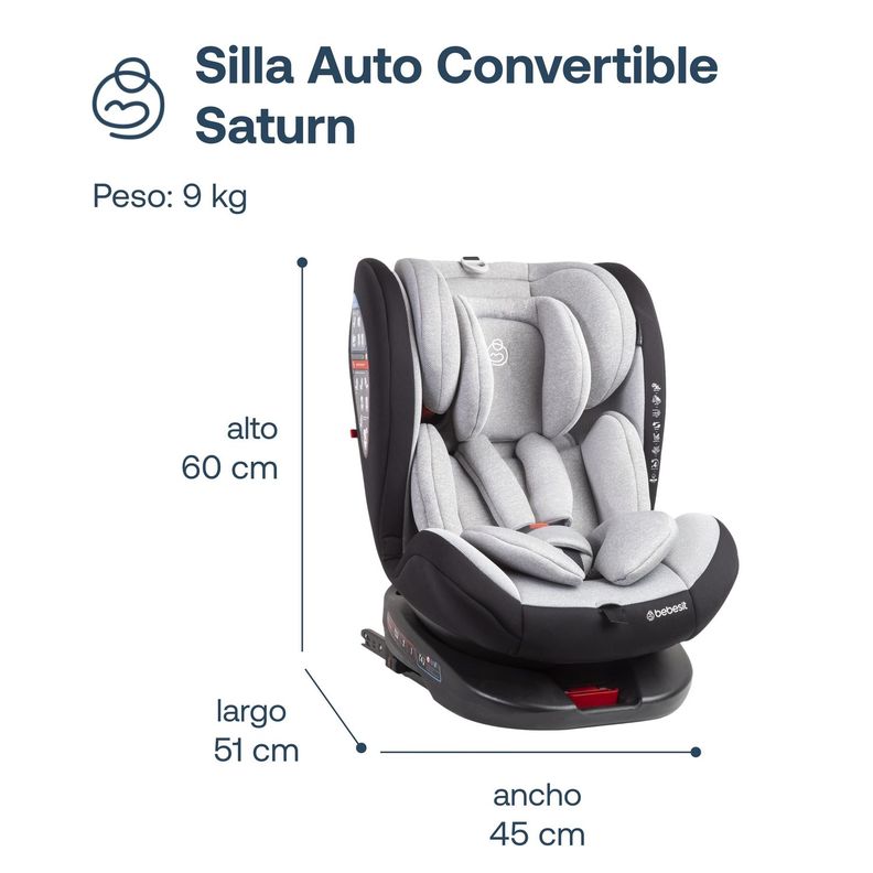 Silla de Auto Saturn Light Grey-9
