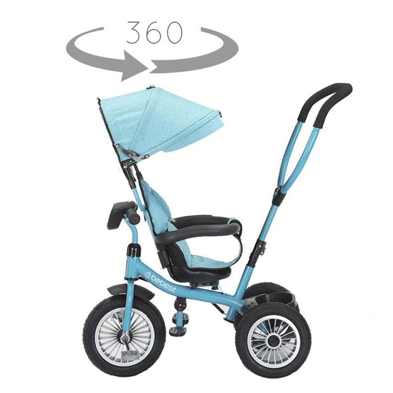 Triciclo Paseo Infantil 360 1326 LX Verde Bebesit-4