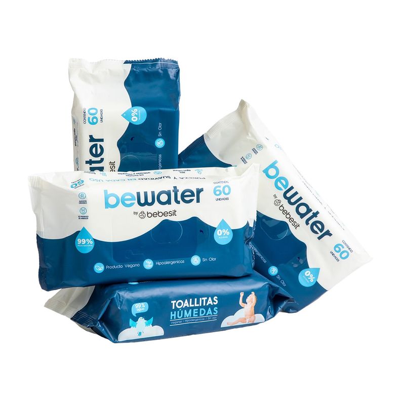 Toallas Húmedas Bewater Bebesit - Bolsa 4x60 Unidades-1