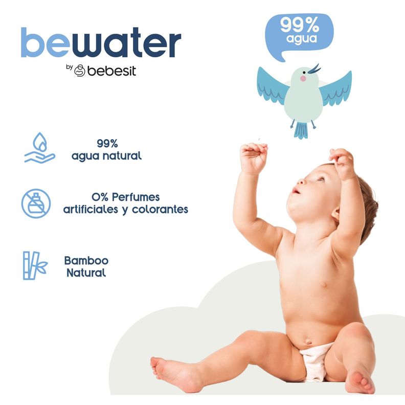 Toallas Húmedas Bewater Bebesit - Bolsa 4x60 Unidades-3