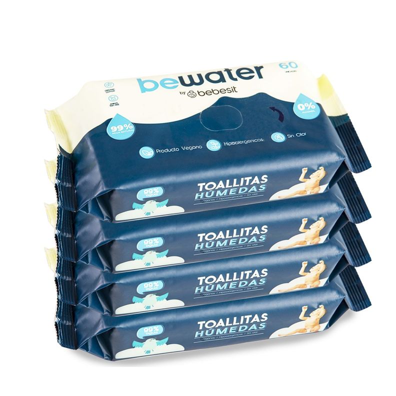 Toallas Húmedas Bewater Bebesit - Bolsa 4x60 Unidades-9