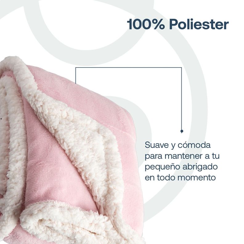 Manta Sherpa  Bebe Hipoalergénica 91*127 cm Rosa Bebesit-3