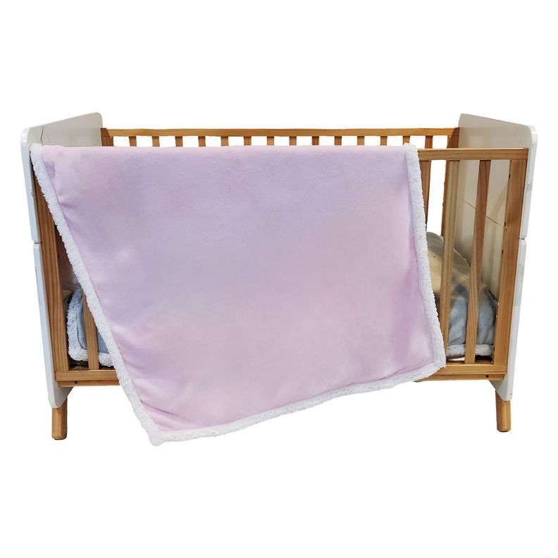 Manta Sherpa  Bebe Hipoalergénica 91*127 cm Rosa Bebesit-4
