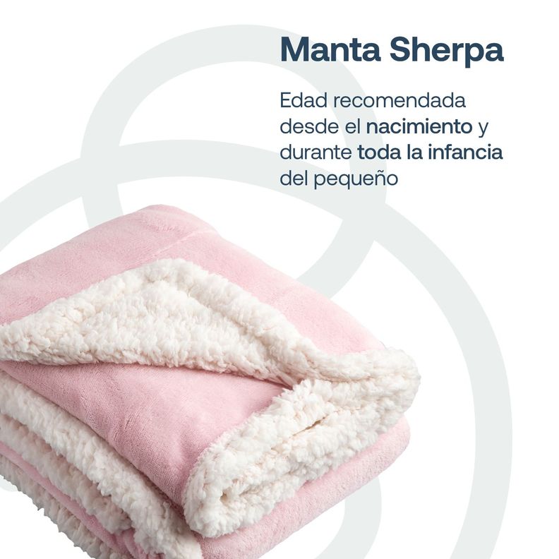 Manta Sherpa  Bebe Hipoalergénica 91*127 cm Rosa Bebesit-1
