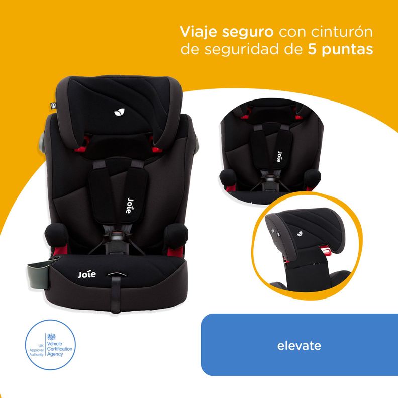 Silla de Auto Joie Butaca Elevate - Two Tone Black-4