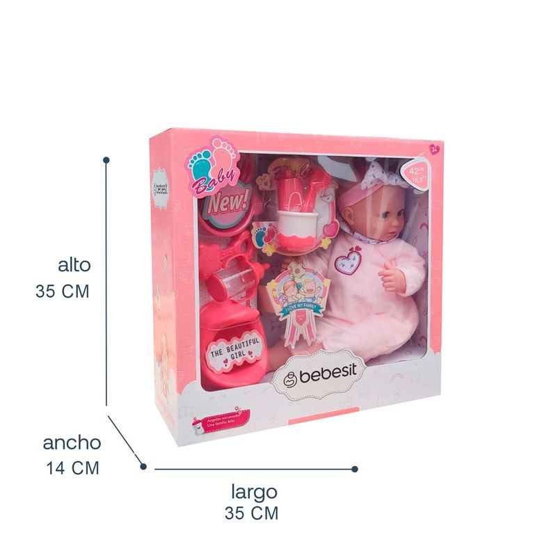 Muñeca Bebe Olivia 42cm con accesorios-4