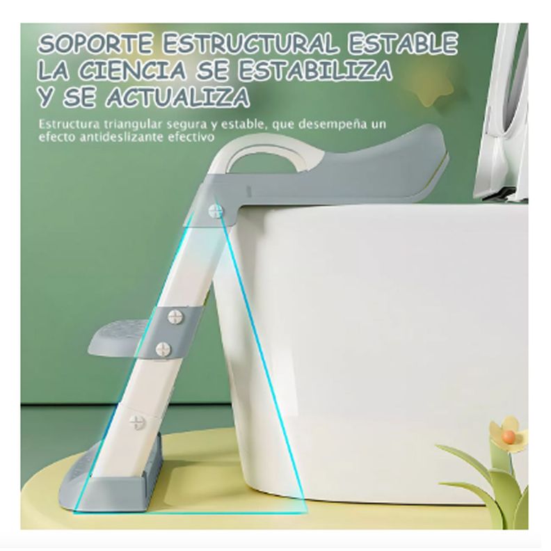 Asiento reductor con Escalera para baño entranamiento Bebe-4