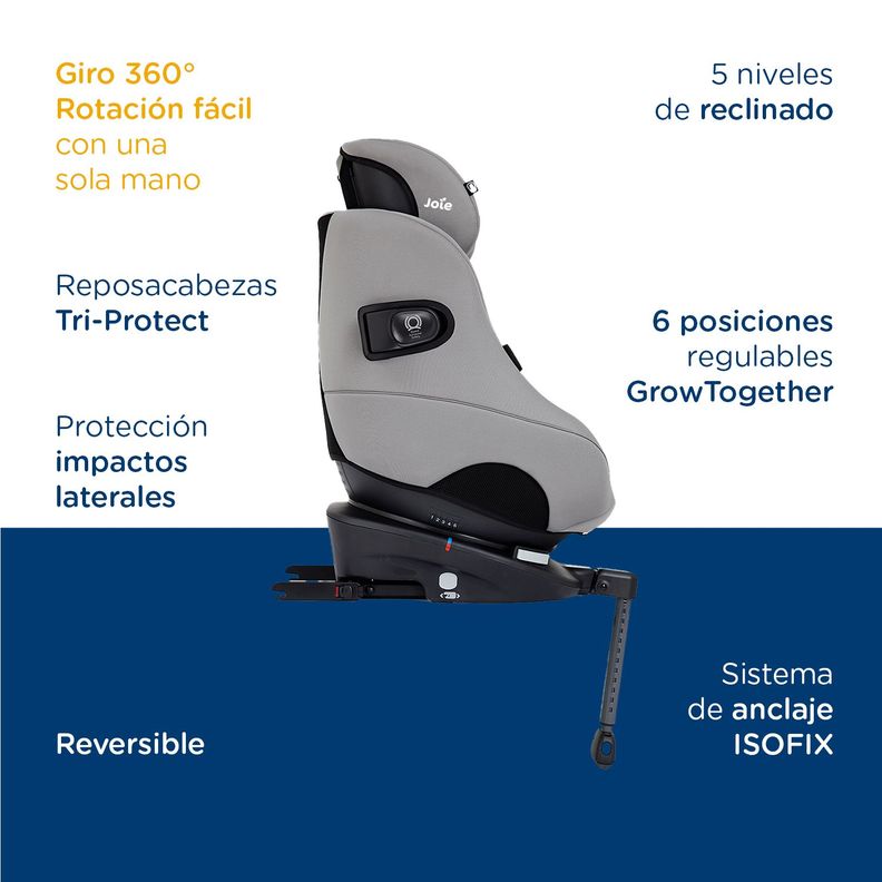 Silla de Auto Giratoria Spin 360 Flannel Joie-7