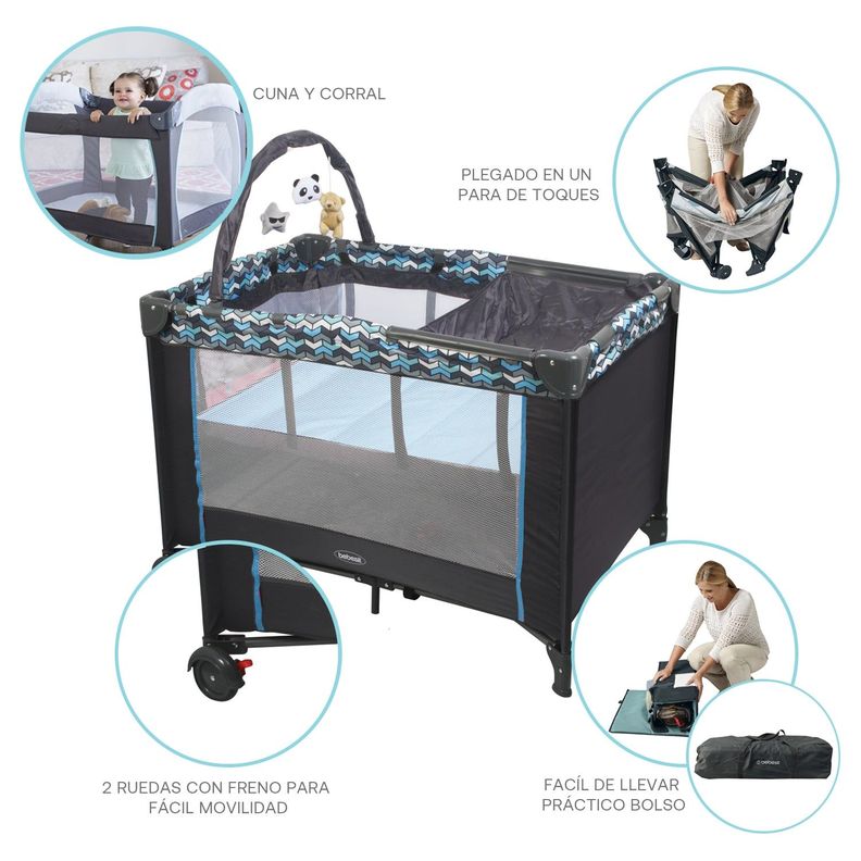 Cuna Pack and Play Sleep II Azul Bebesit-5