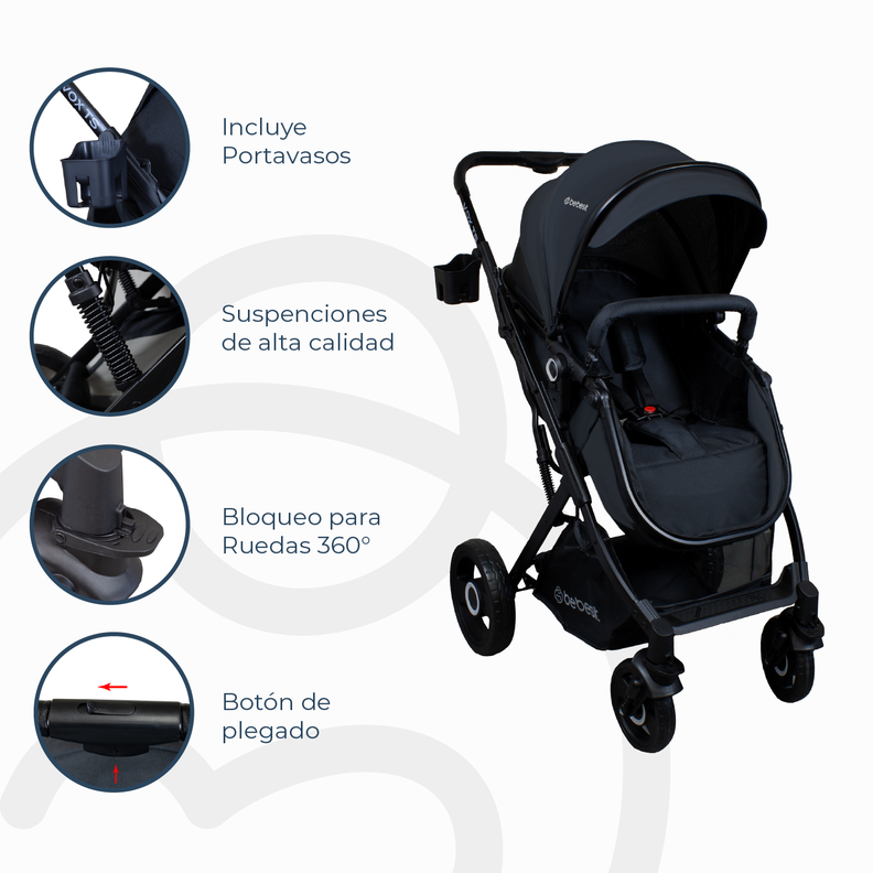 Coche Cuna Paseo Vox Negro Bebesit-7