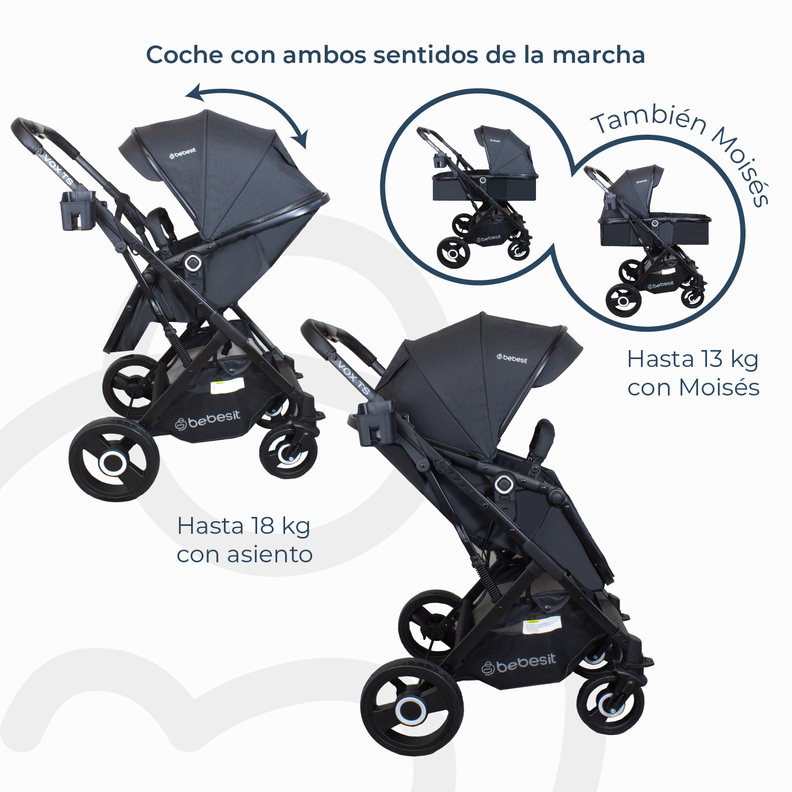 Coche Cuna Paseo Vox Negro Bebesit-8